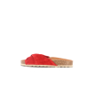 sandale rouge en cuir